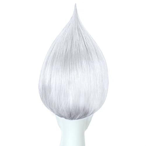 Image of JoneTing Pure Silver Wig for Men Silver Straight Cosplay Wigs for Party
