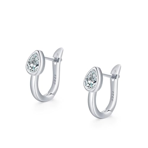 Boucles d'oreilles créoles goutte d'eau en argent 925 et zircone cubique poire