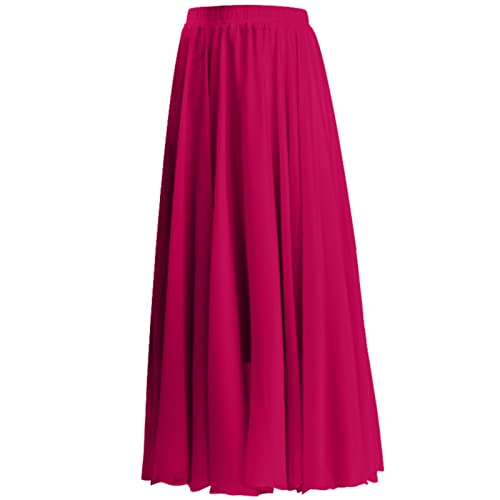 Jupe d'été en mousseline de soie unie taille haute fluide taille 44 - RD2