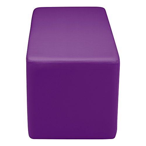 Image of Sprogs 18 inch H Structured Rectangle Stool -Flexible Modular Collaborative Soft Seating for Office, Home, Lounge and School Classrooms with Durable Frame & Set of 2 inch Legs Add-on - Purple