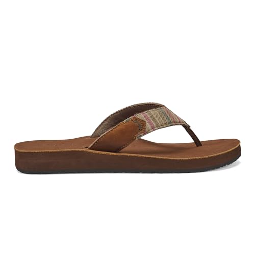 Cobian Campo Del Sol Sayulita Sandals for Women – Premium Leather Flip-Flops with Hand-Woven Textile Straps – Comfortable Casual Slip-On Footwear2