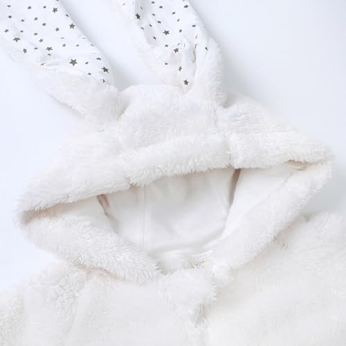 Kids Fleece Jacket for Girls Fur Fuzzy Thermal Bunny Hooded Fall Toddler Winter Coat Kids Plush Cute Zip Up Jackets4