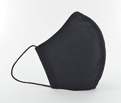 Comfort Concept (5 Stück) hygienische, dreilagige, schwarze Mund- und Nasenschutz Maske zum Wiederverwenden und Waschen im 5er Set zum Schutz in der Größe M, ideal für Frauen und Kinder 8651202 Cover