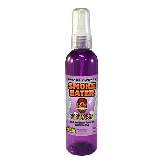 Smoke Eater - Breaks Down Smoke Odor at The Molecular Level - Eliminates Cigarette, Cigar or Pot Smoke On Clothes, in Cars, Boats, Homes, and Office - 4 oz Travel Spray Bottle (Lavender)