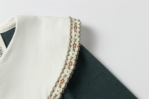 Mud Kingdom Girls Dress Peter Pan Lace Collar Long Sleeve Dresses Casual4