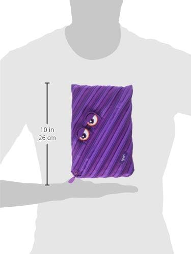 ZIPIT Wildlings Big Pencil Case/Cosmetic Makeup Bag, purple, jumbo pencil case (ZTMJ-WD-PCA) Purple Jumbo Pencil Case