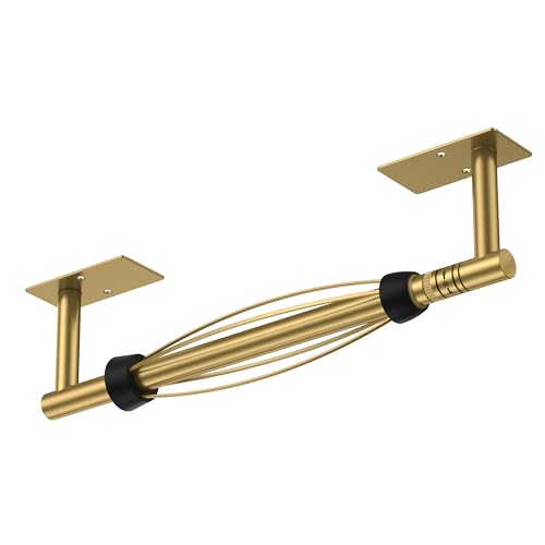 Image of FORIOUS Paper Towel Holder Under Cabinet, Single Hand Operable with Adjustable Damping for Easy Tear, Adhesive or Drill Wall Mount, 304 Commercial Paper Towel Holder for Kitchen Bathroom, Brushed Gold