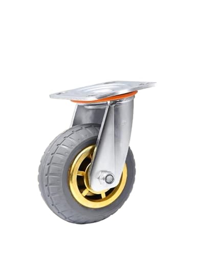 Roulette directionnelle 8 pouces en caoutchouc robuste avec frein pour chariot plat