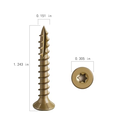 Image of Wensilon #8 * 1-1 /4 inch Deck Screws, (3505pcs) 15 lbs.Exterior Wood Screws, Rust Resistant epoxy Coated, Bronze, T20 Star Bit