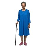 Silverts Women’s Adaptive Clothing Open Back Gown, Assisted Dressing Nightgown for Elderly, Nursing Home & Recovery Wear - Bold Blue MED