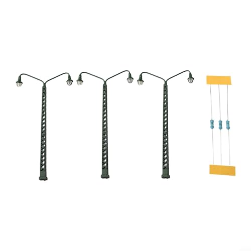 HEIBTENY 6 Stück Modelleisenbahn Lichter Metall Landschaft TT-Spur Maßstab Licht Layout lampen & beleuchtung für modelleisenbahnen Gaslaterne Gartenlampen Parklaternen(6 Stück)