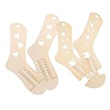 ERINGOGO 2組 手編み用木製ソックスブロッカー ハート 五角星型 靴下編みモデル 手芸用 滑らか表面で毛糸絡みにくい 靴下展示兼用