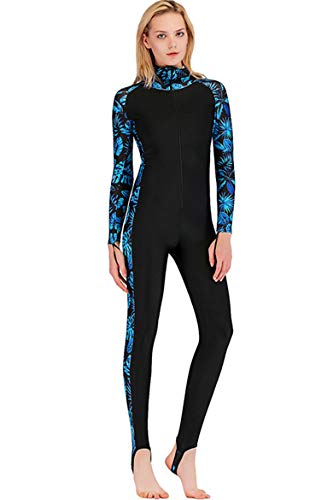 Cokarsey Women's Long Swimsuit One Piece Long Sleeve Sun Protection Rash Guard with Hood