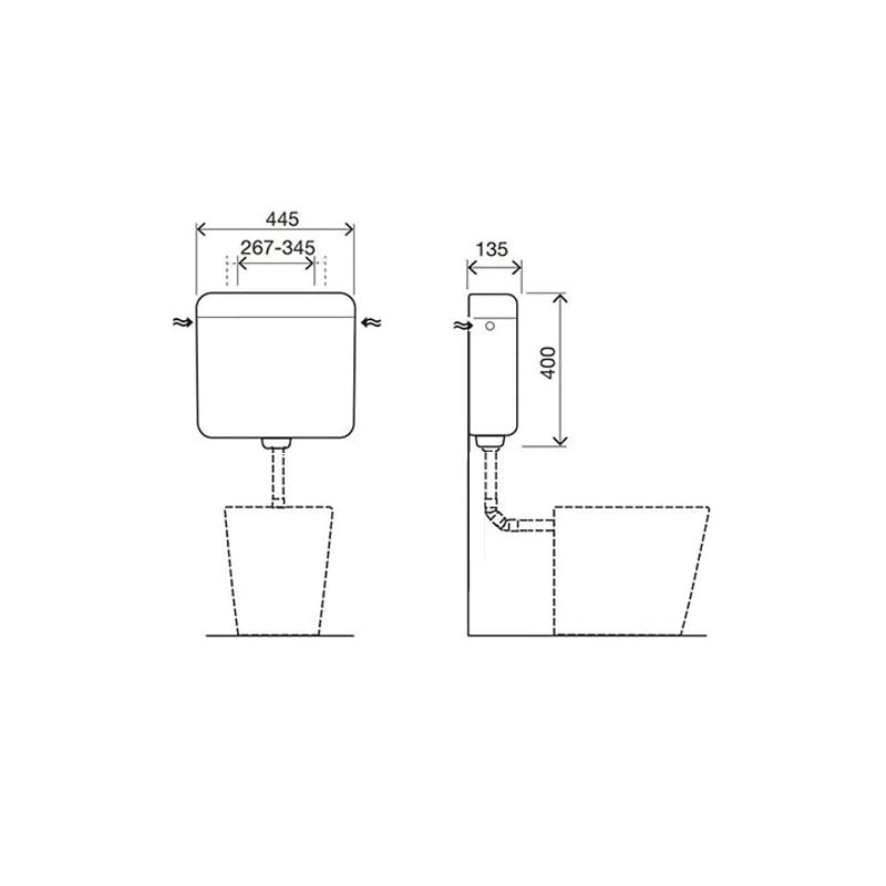 Belvit Stand WC Grau Abgang Wand mit Softclose-Deckel und Spülkasten – Bild 8