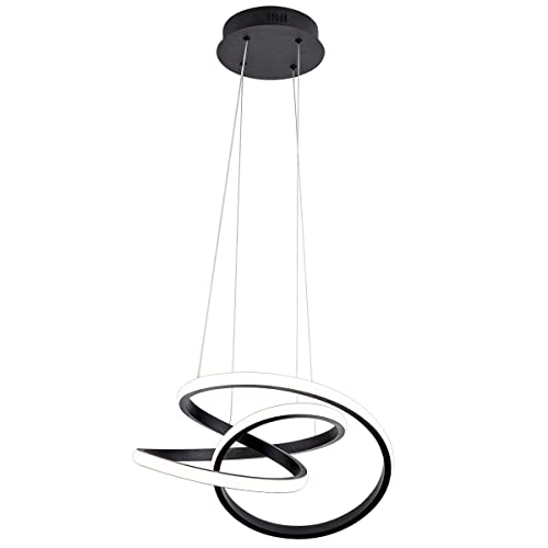 Black Modern LED Pendant Lighting Fixtur, 16.14 Inches LED Pendant Light for Dining Room Kitchen Island Living Room Dining Room Bedroom, 32W 4000K Neutral White, Not Dimmable