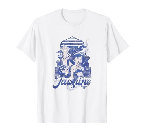 T-shirt Aladdin Jasmine Rajah haut Disney femme motif astronomie coton