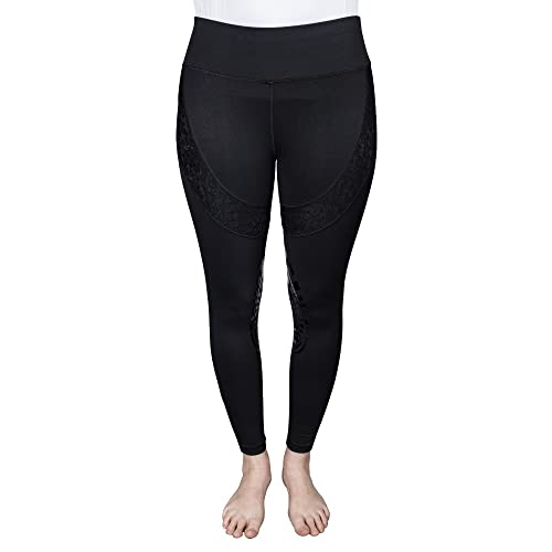 Equine Couture Spicy Girl Chili Tights- Black w/Black- Small2