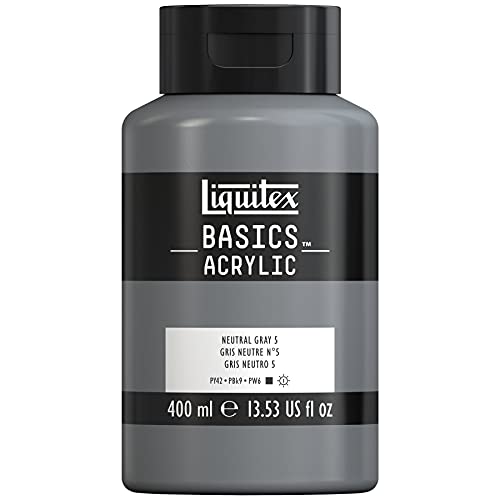Liquitex 220724 Basics Acrylic Paint, 13.5-oz Bottle, Neutral Gray Value 5, 13 Fl
