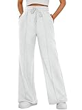 AUTOMET Womens Wide Leg Sweatpants Baggy Lounge Travel Cargo Pants Fall Fashion Outfits 2025 Winter Clothes Joggers Light Gray M