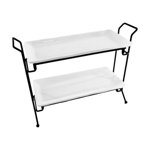 THE STYLE SUTRA Tier Serving Tray Set Dessert Tiered Tray for Housewarming Gift Serving Food 2 Tier