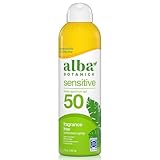 Alba Botanica Very Emollient, Fragrance Free Spray Sunscreen SPF 50, 6 Ounce