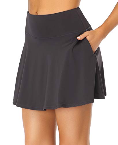 Image of Oalka Women's Pleated Skirt with Pockets High Waist Sports Athletic Running Shorts Golf Tennis Skorts