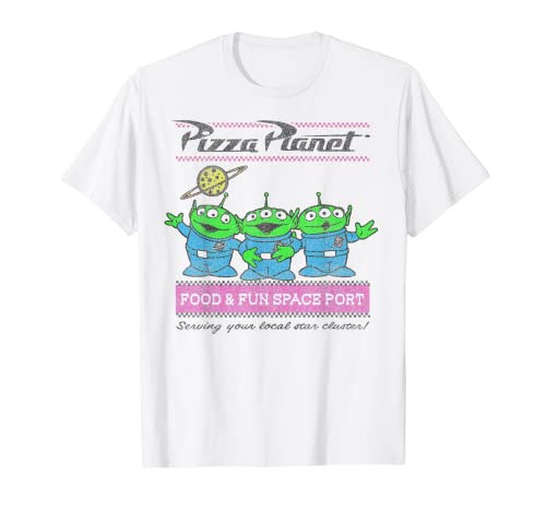 Disney Pixar Toy Story Aliens Pizza Planet Pastel Logo T-Shirt