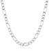Sterling Silver Wide Figaro Link Necklace, 22"