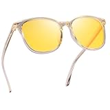 Myiaur Nachtsichtbrille für Damen Polarisiert Nachtfahrbrille mit Gelben Gläsern & Anti-Blendung Stylisches Rechteck-Design