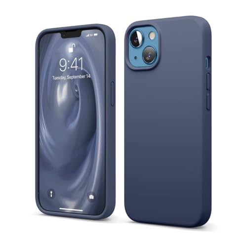 Image of Liquid Silicone Case Compatible for iPhone 13 | Slim Back Cover | Soft Touch Bumper | Shockproof Drop Protection | Microfiber Cloth Inside | Sleek Solid Design