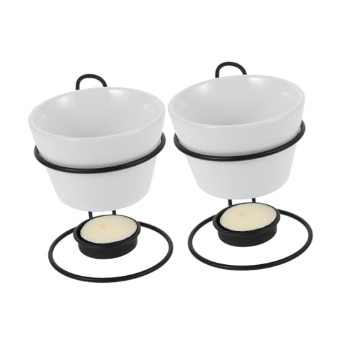 FUNOMOCYA Ceramic Butter Cheese Warmer Fondue Pot Set Multi-functional Quick Heat Easy Cleaning