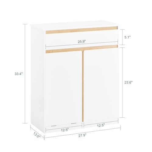 Haotian Tilt Out Laundry Hamper Cabinet Bathroom Cabinet with Hamper Hidden Laundry Hamper Storage Cabinet, White BZR79-W