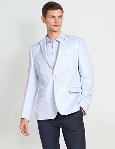 Image of Arrow Men Windowpane Check Single Breasted Blazer