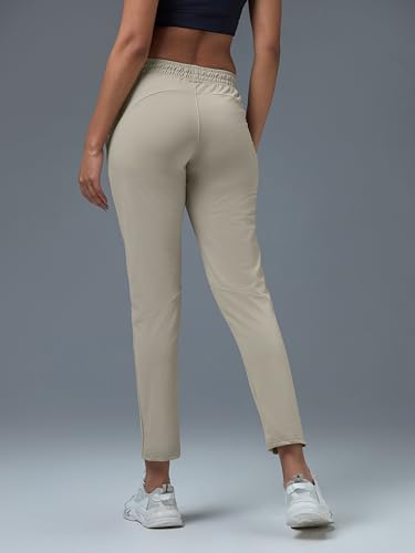 Image of TECHNOSPORT Women's Regular Fit Mid Rise Solid Track Pant with Antimicrobial, Stretchable for Gym, Workout & Sports and Regular Use
