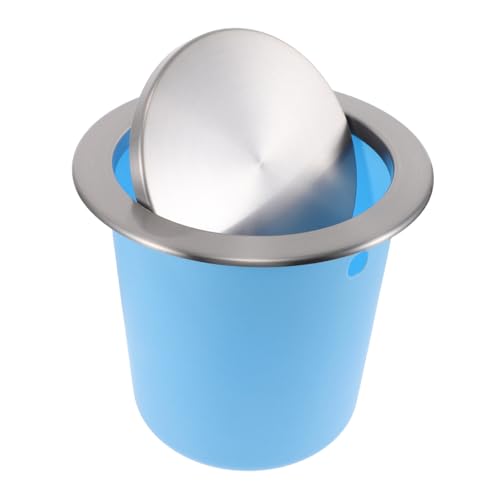 BUGUUYO Cubo de Basura Empotrado con Tapa Abatible Papelera de Acero Inoxidable y Plástico para Encimera Diseño Silencioso y Ahorro de Espacio para Cocina y Baño