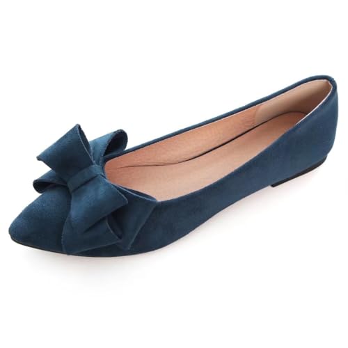 Image of TN TANGNEST Women Fashion Bowknot Flats Comfort Pointed Toe Dress Shoes