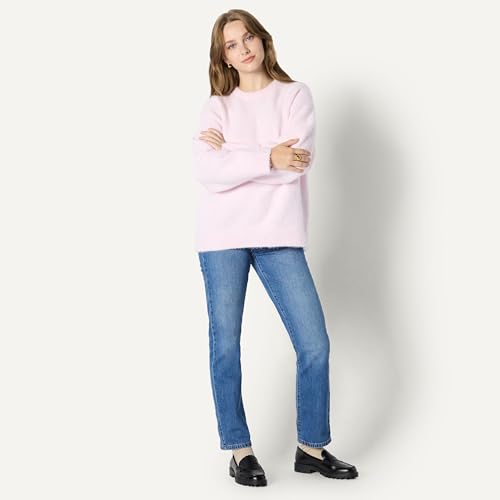 Amazon Essentials Women's Oversized-Fit Faux Mohair Crewneck Sweater, Pastel Lilac, Large - image 5
