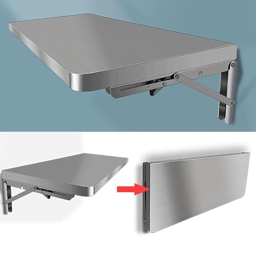 Table pliante murale bureau à abattants acier inoxydable établi flottant