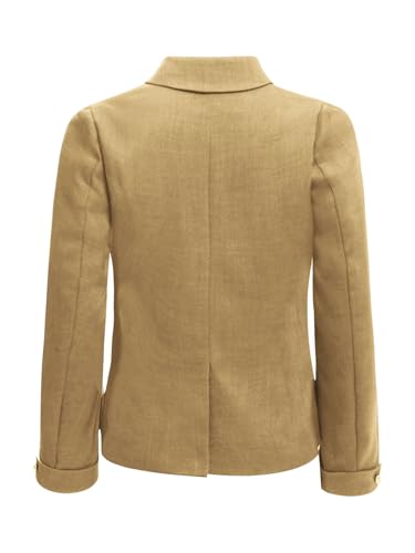 Kids Girls Solid Color Lapel Suit Coat Button Down Long Sleeve Blazer Jacket School Uniform Formal Blazers4