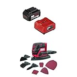 Bundle of SKIL PWR CORE 20 20V Battery and Charger Starter Kit Including 4.0 Ah Battery and Standard Charger-CB5196B-11 + SKIL PWR CORE 20 Brushless 20V Compact Multi-Sander Tool Only- SR6607B-00