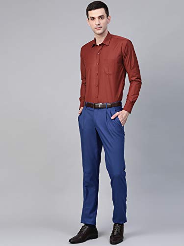 Image of MANQ Men's Regular Fit Cotton Formal Shirt, Full Sleeves, Spread Collar, Button-Down, Office, Business & Casual Wear