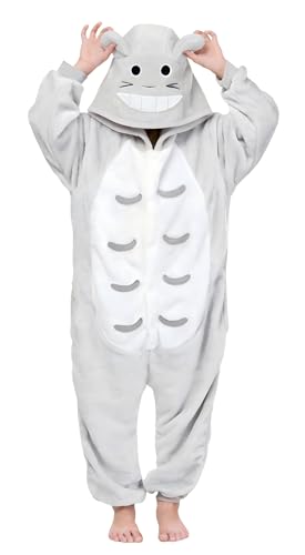 Kaifurui Unisex Pajamas Children Animal Onesie Kids Flannel Halloween Cosplay Boys Girls Jumpsuits/Homewear/Sleepwear Grey