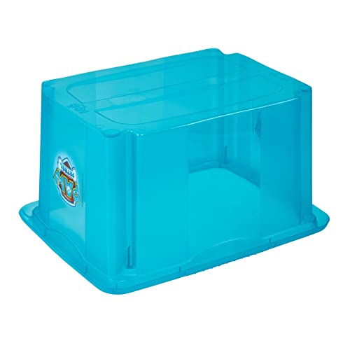 keeeper Paw Patrol Aufbewahrungsbox mit Deckel, Dreh- und stapelbar, Für Kinder, 15 l, Karolina, Fresh Blue Transparent