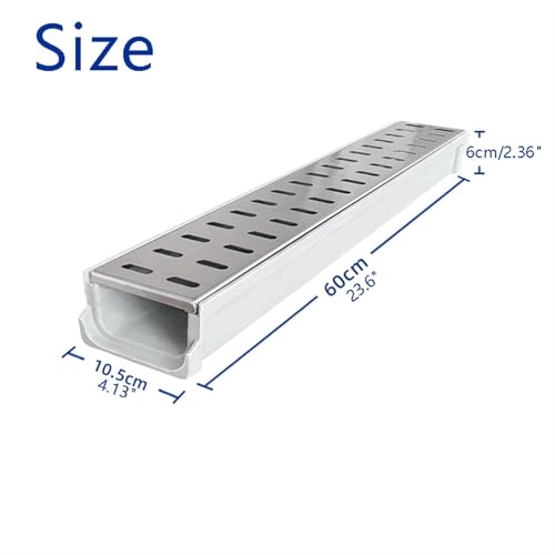 Canal de tranchée de drainage avec grille en acier inoxydable - 3
