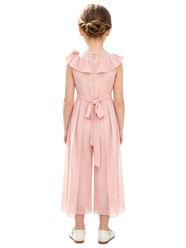 Vestido flores estilo overol infantil para bodas y comuniones 2