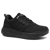 OrthoComfoot Men's Orthopedic Diabetic Wide Walking Shoes: Breathable High Arch Hammer Toes Standing Sneakers Tendonitis, Cushioned Supportive Shoes for Ankle and Heel Pain Black Size 10