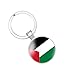 vmcoatdu Palestine National Flag Key Chain Keyring Gift Men Women Keychain Stainless Steel and Inlaid Glass Materials