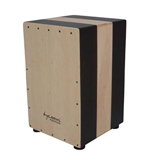 Tycoon Percussion TKRE-29 Retro Series Percussion Cajon, Natural Finish, Siam Oak & Exotic Hardwood Body, Hand-Painted Red or Brown, Adjustable Snare Wires with Allen Wrench, Superb Tonal Quality