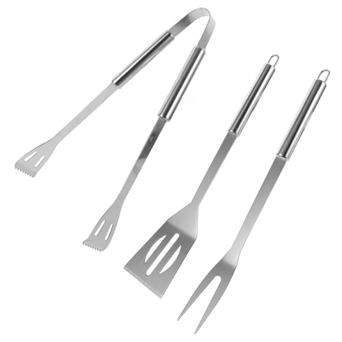 Set 3 piezas de herramientas para parrilla de acero inoxidable miniatura 1