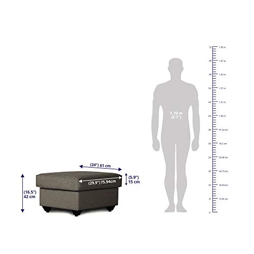 Image of Wakefit Napper Ottoman (Fabric, Omega Grey)